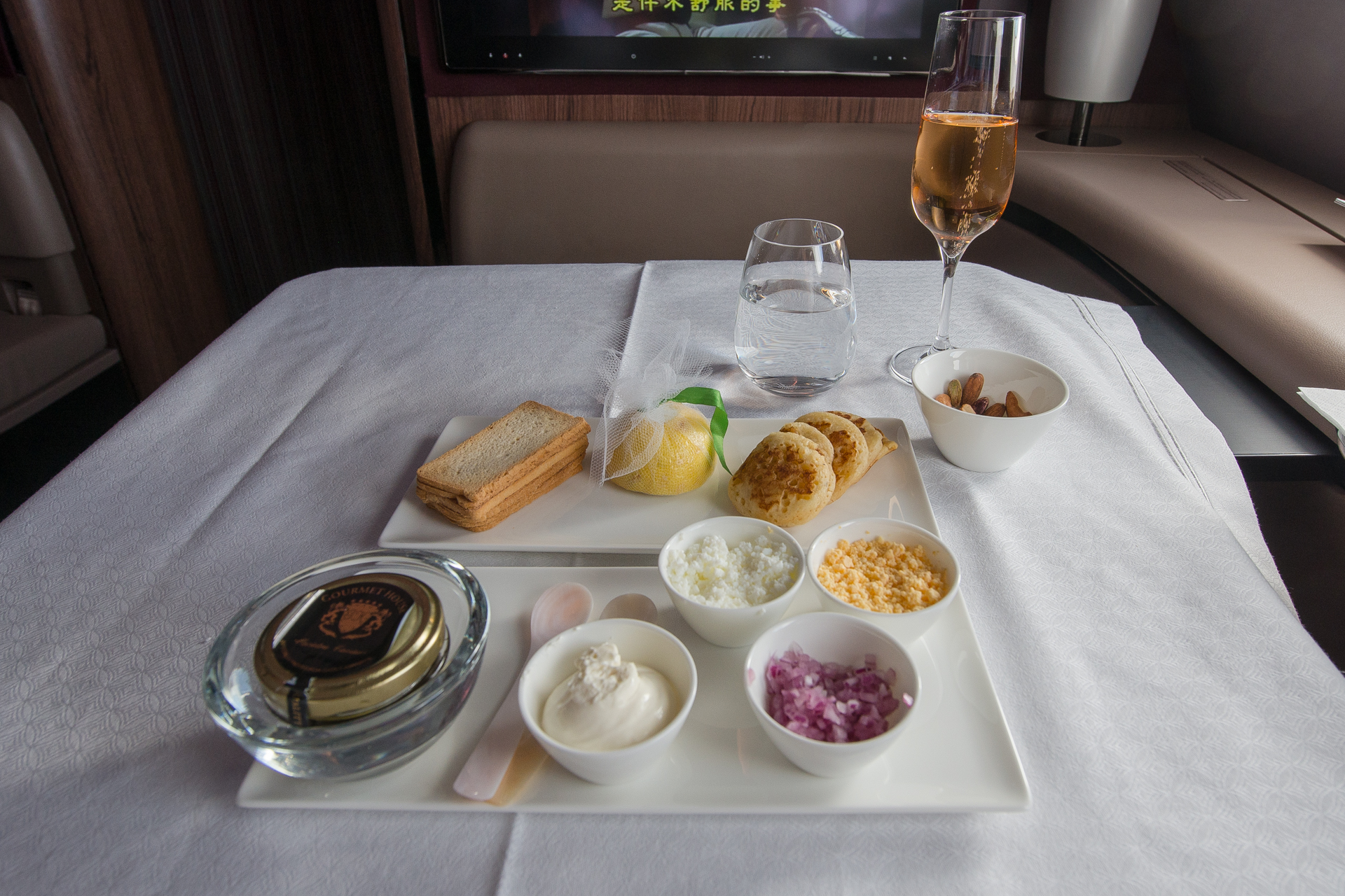 Qatar Airways A380 First Class QR40 Caviar