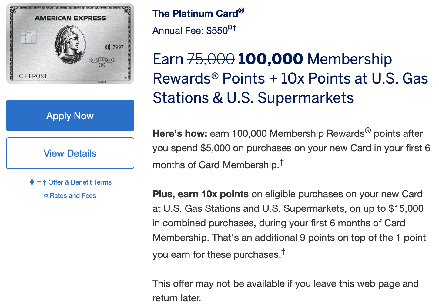 AmEx Platinum Card Review (2021.5 Update 100k + 10x on Grocery&Gas