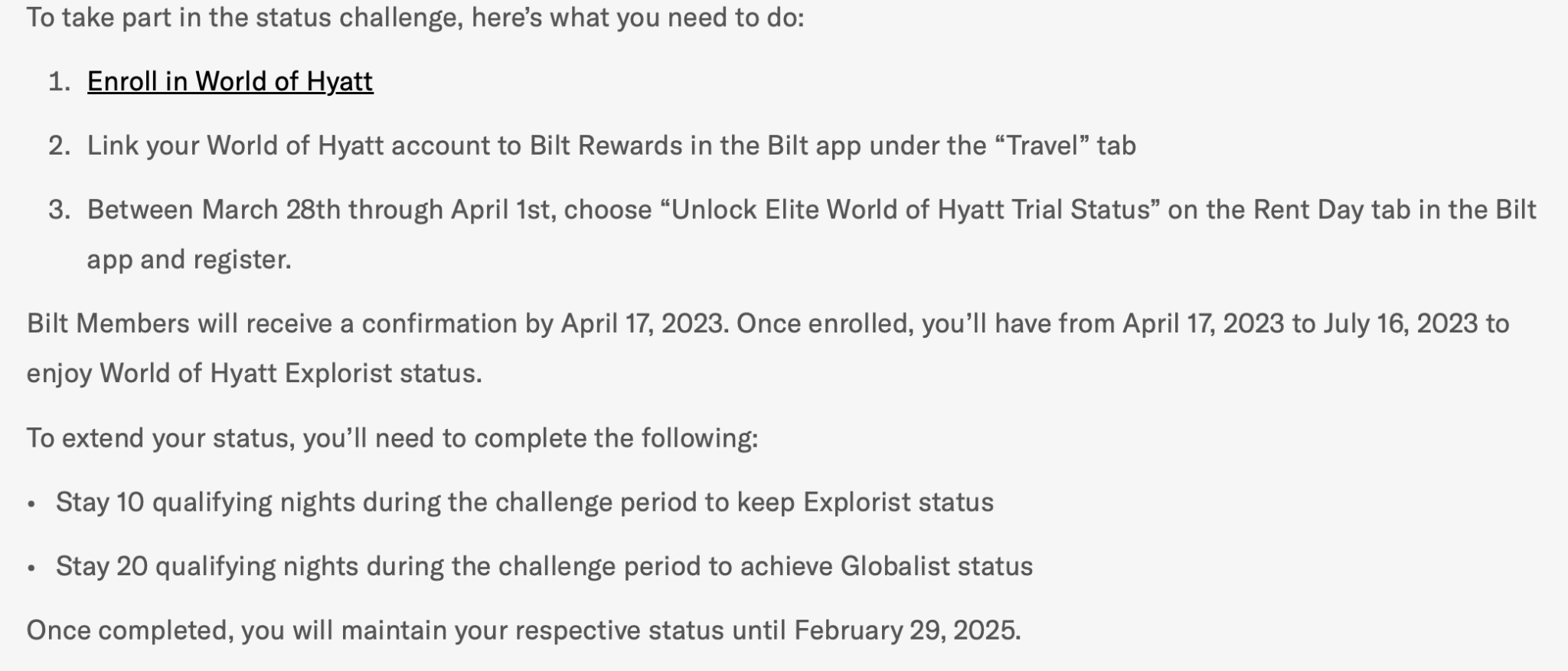 Bilt 合作活动：Hyatt 挑战，20晚搞定环球客，人人都可参加！【Hyatt 网页会籍已更新，注册成功】 美国信用卡指南