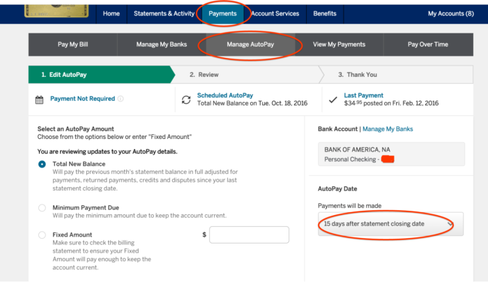 amex autopay
