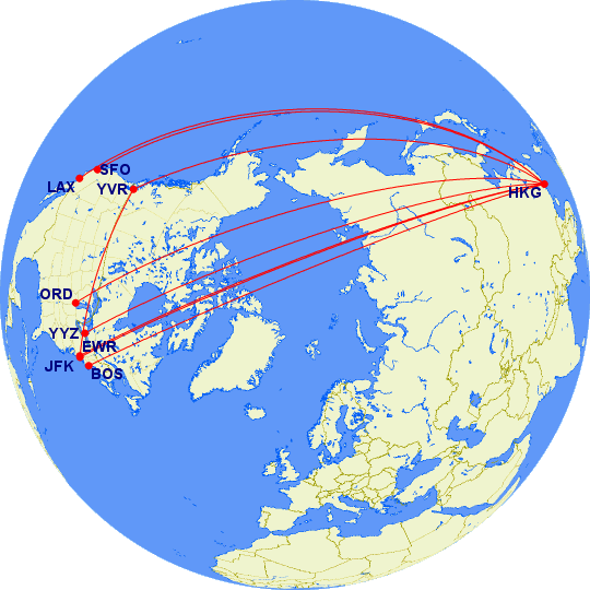 cathay pacific north america routes